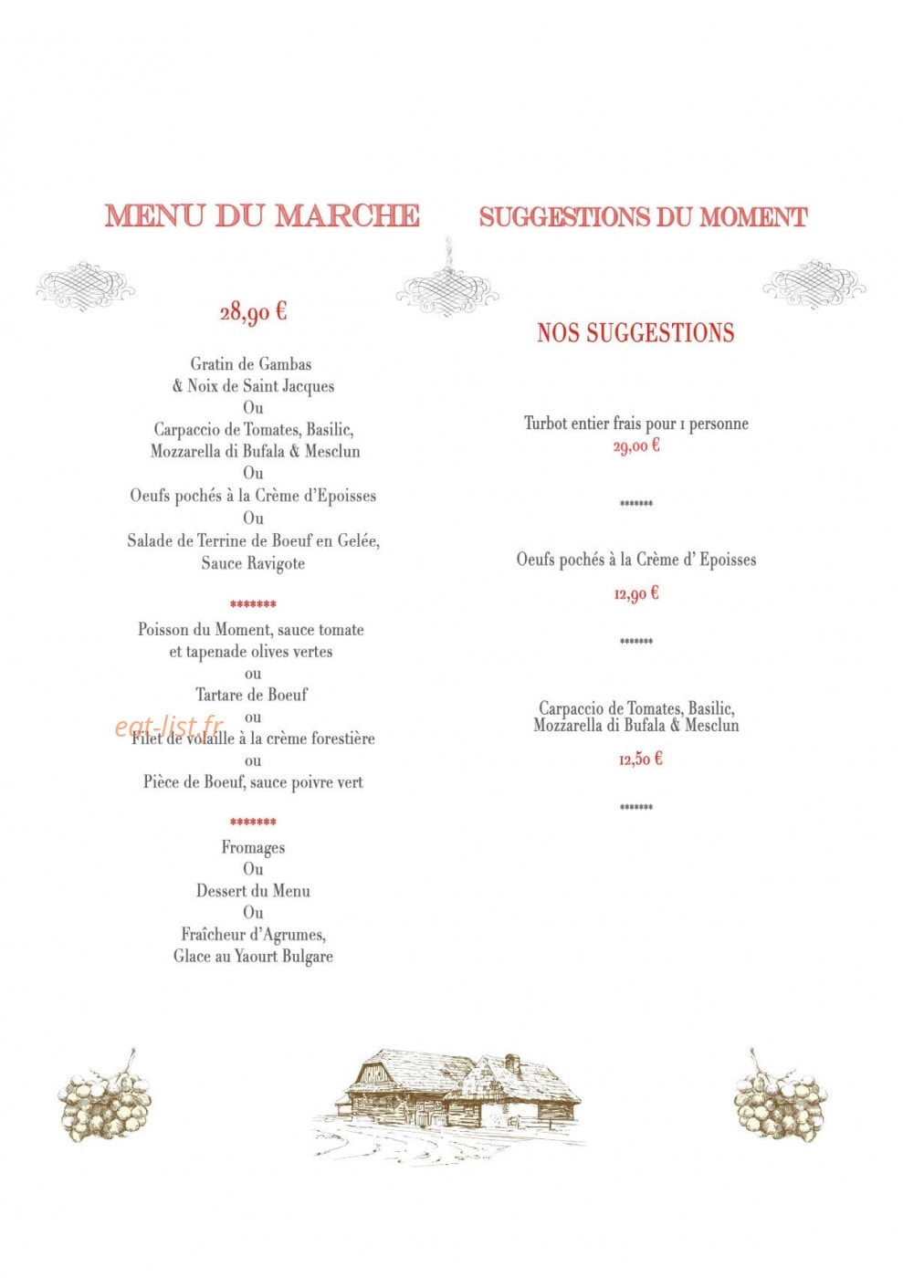 La Flambée — carte page 1