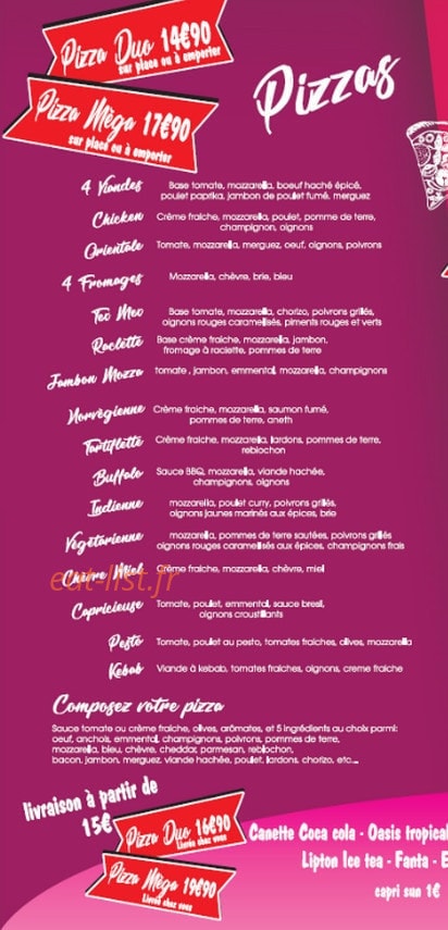 Pizz-Burger — carte page 2