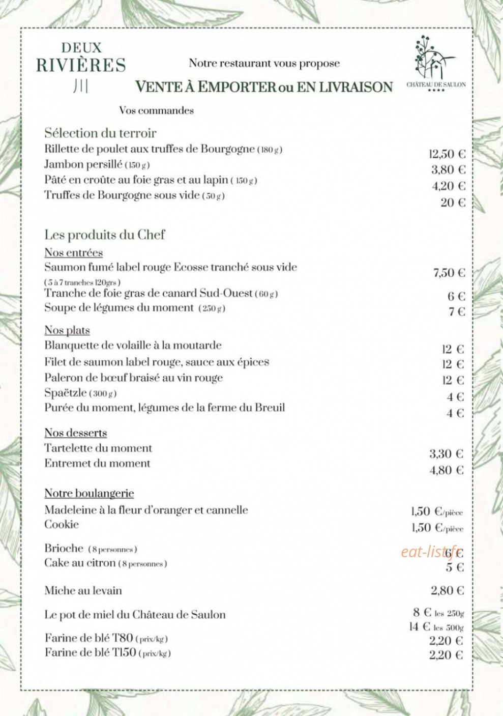 Restaurant Deux Rivières — carte page 3