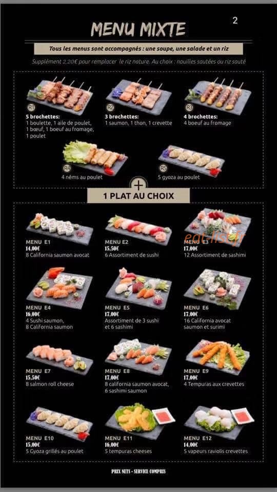 Ace Sushi — carte page 1
