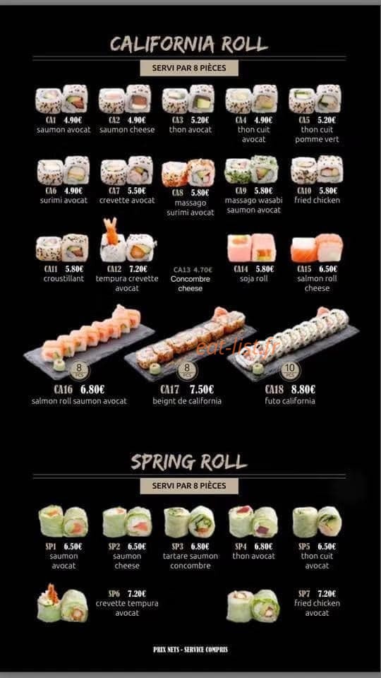 Ace Sushi — carte page 9