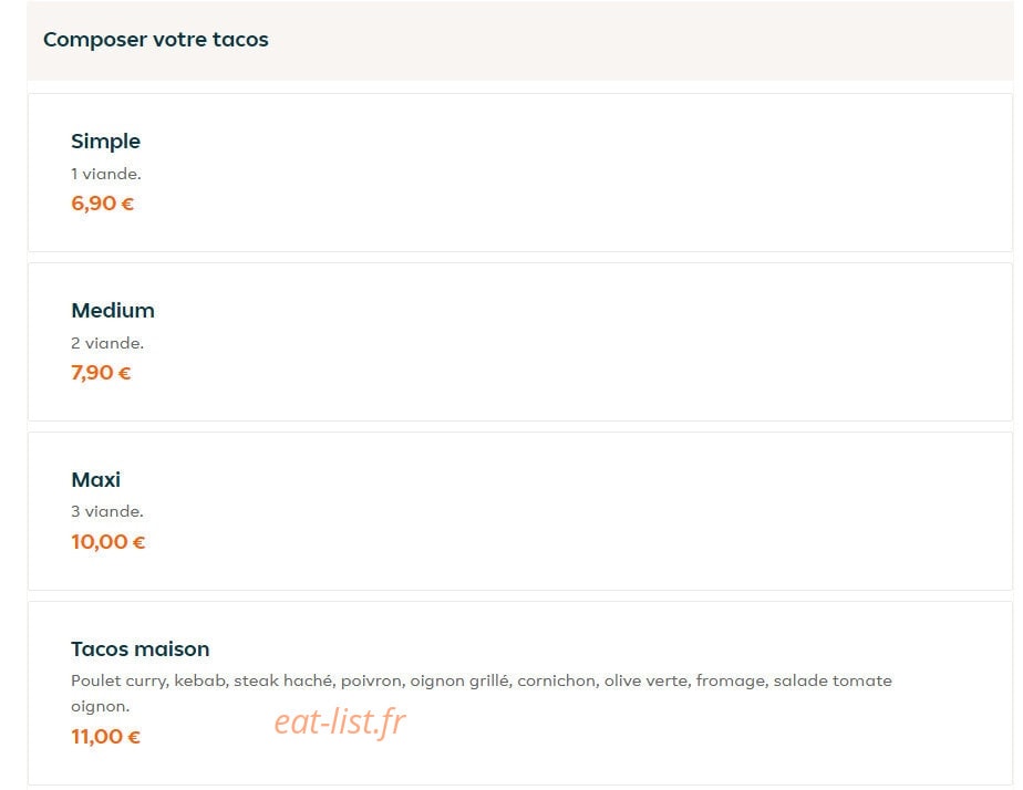 Allo Tacos — carte page 7