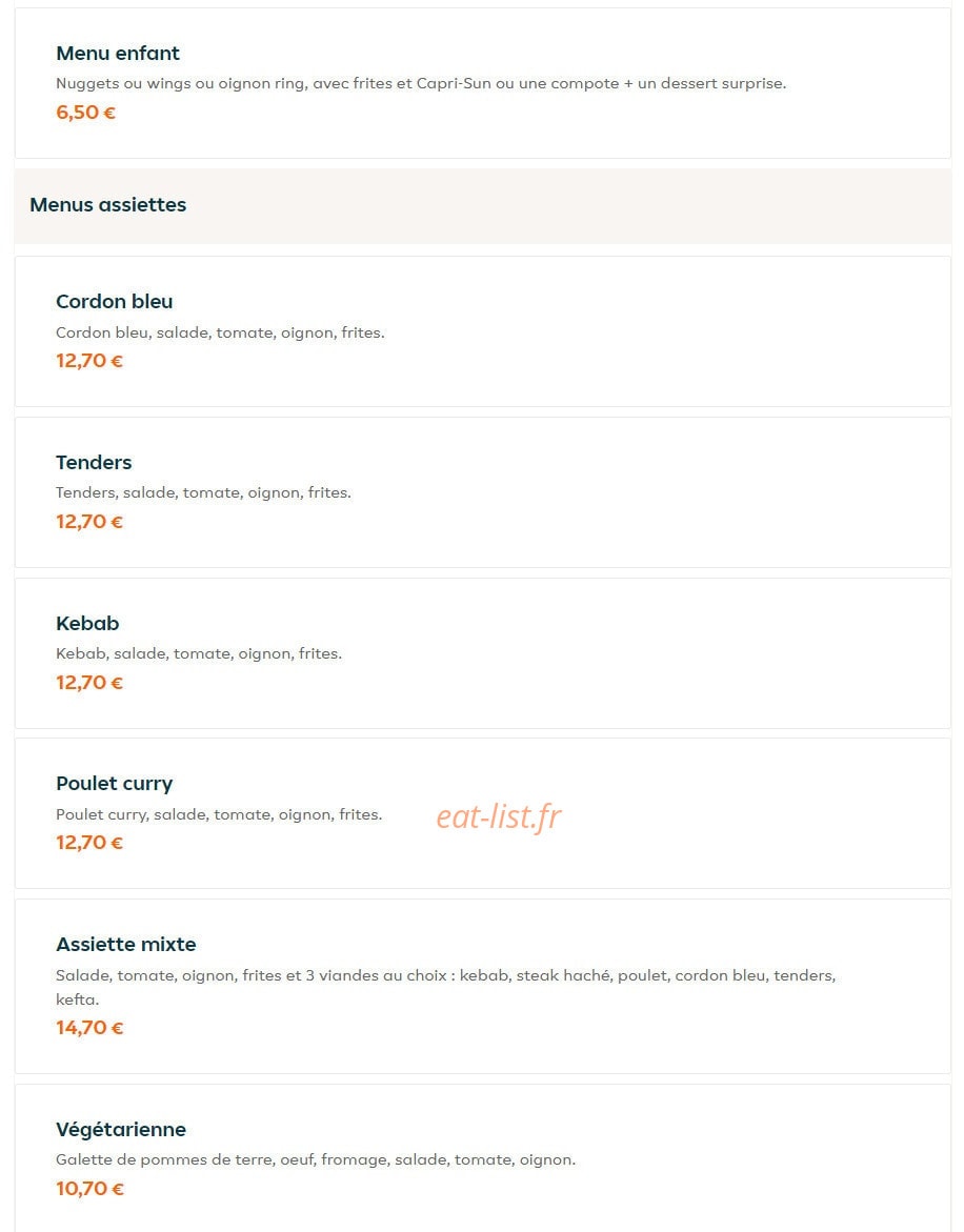Allo Tacos — carte page 1