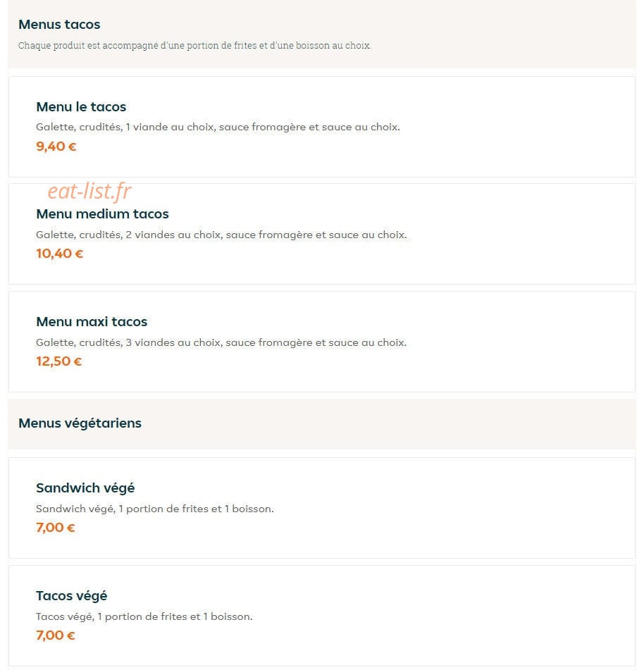 Allo Tacos — carte page 6