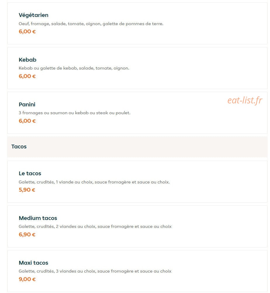 Allo Tacos — carte page 13