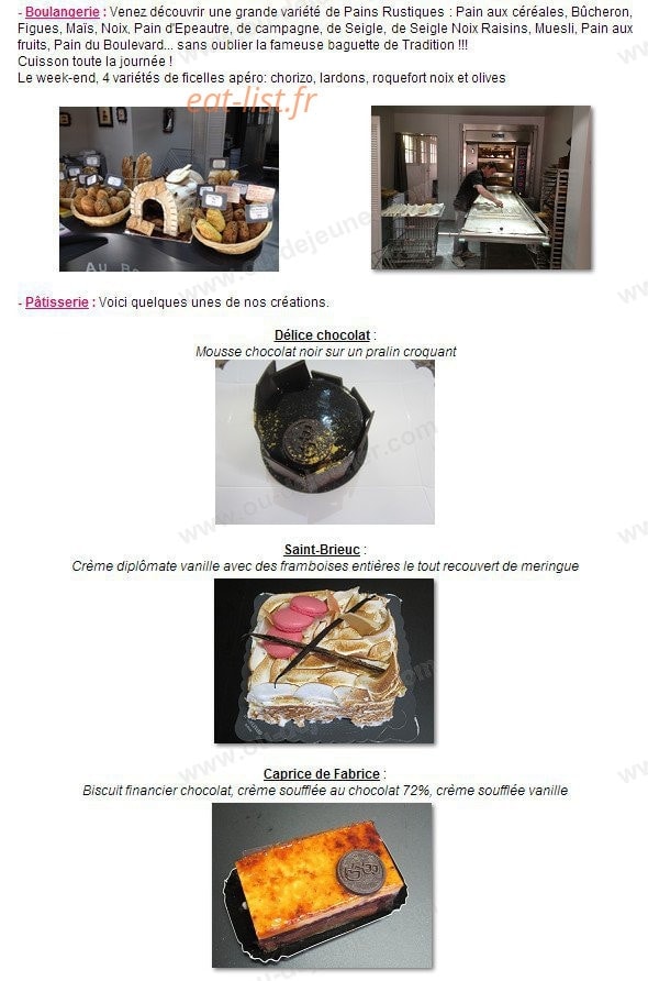 Au Boulevard — carte page 2