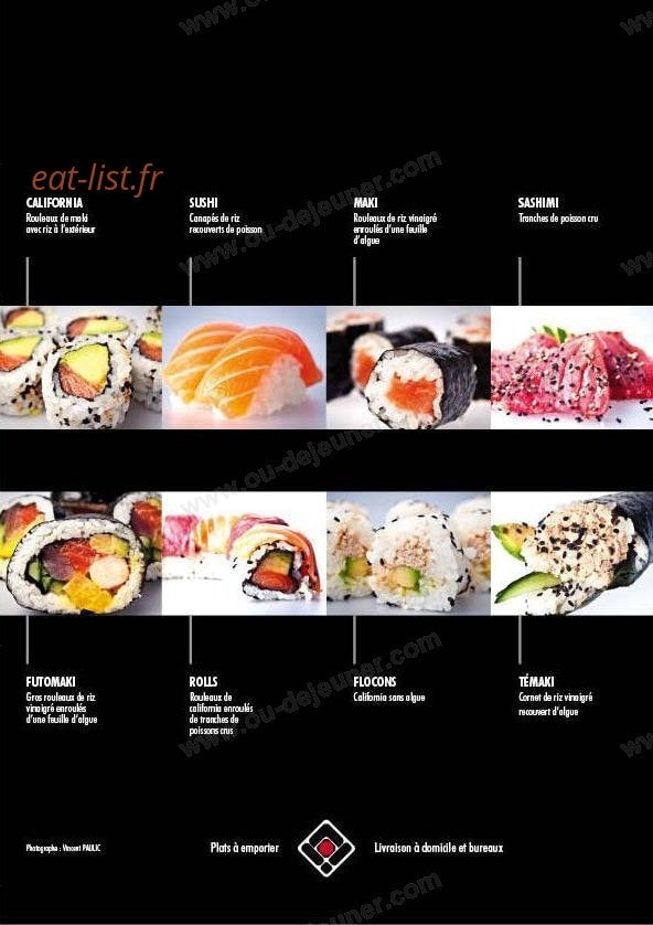 Au temps Sushi — carte page 2