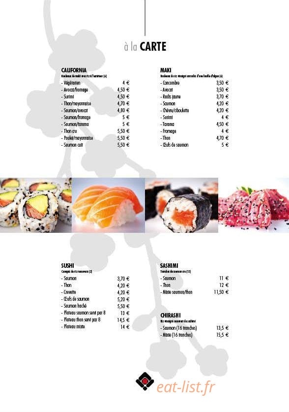 Au temps Sushi — carte page 7