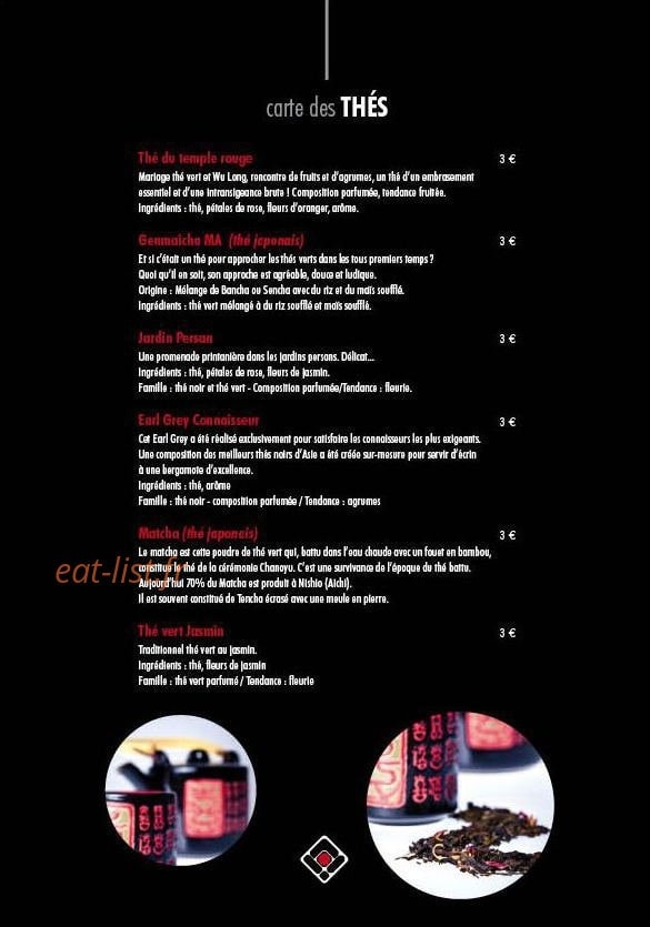 Au temps Sushi — carte page 10