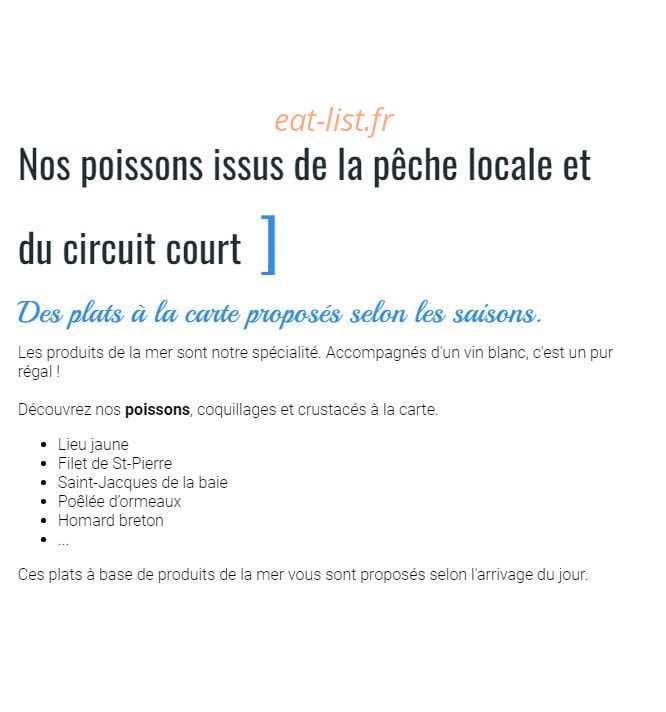 Bistrot du Port — carte page 3