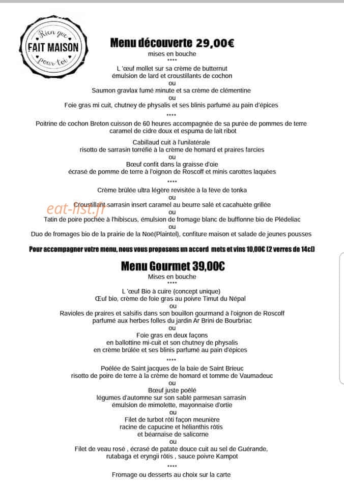 Brut le restaurant — carte page 2
