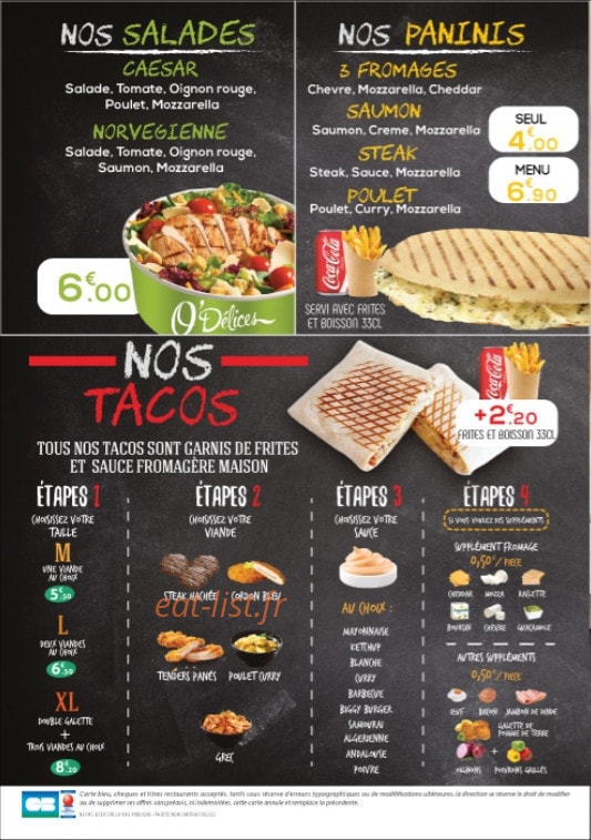 Delices food — carte page 2