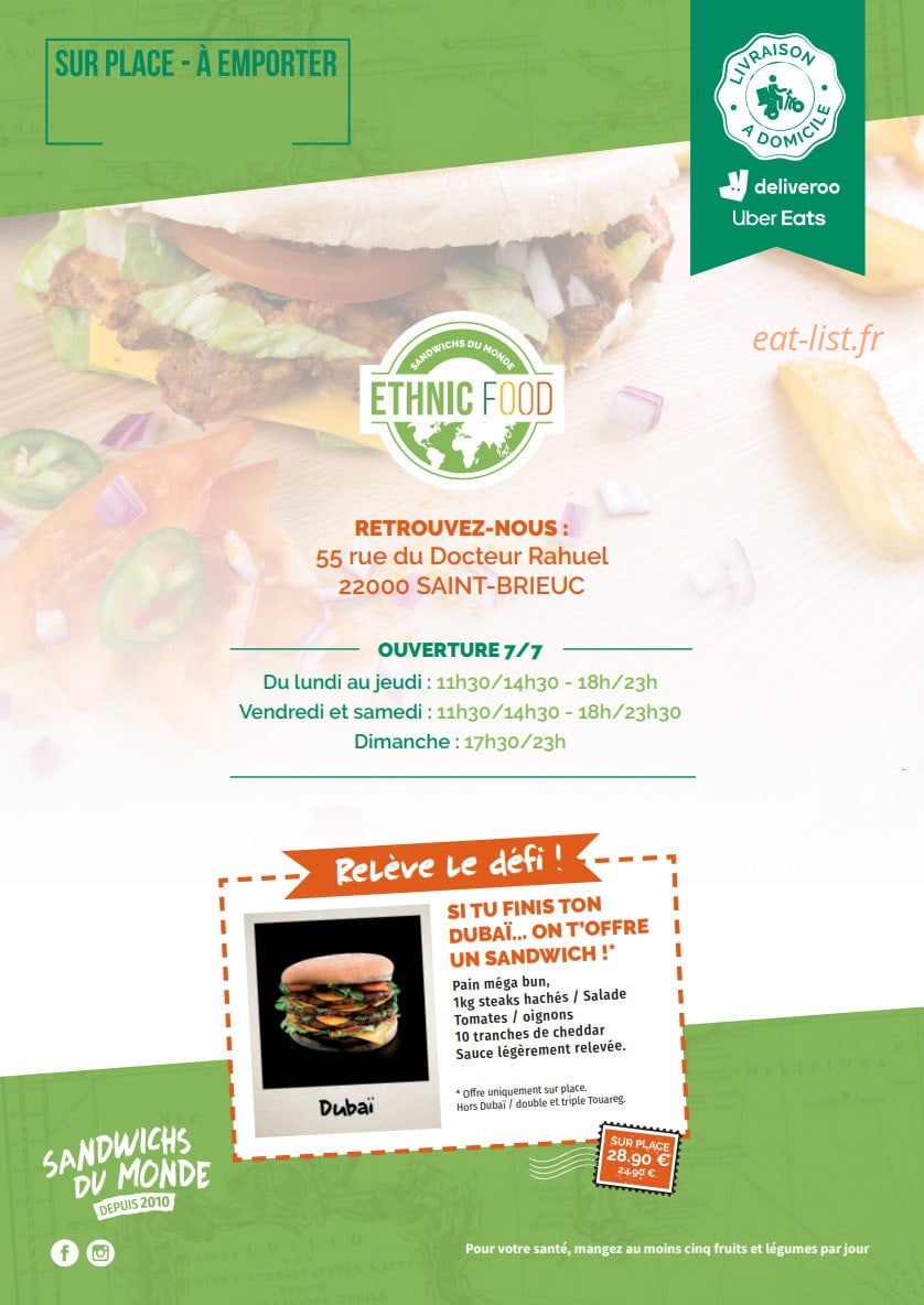 Ethnic Food — carte page 4
