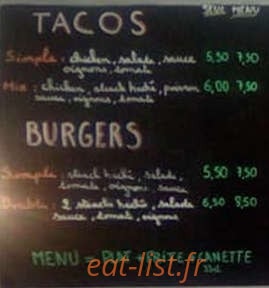 Finger food — carte page 1
