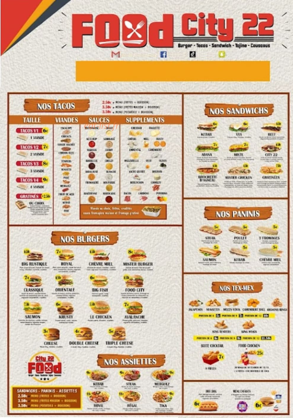 Food city 22 — carte page 1