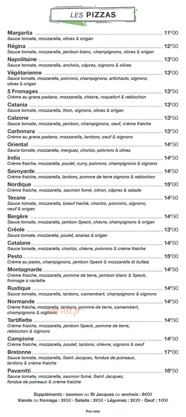 La Pasta Tchouta — carte page 2
