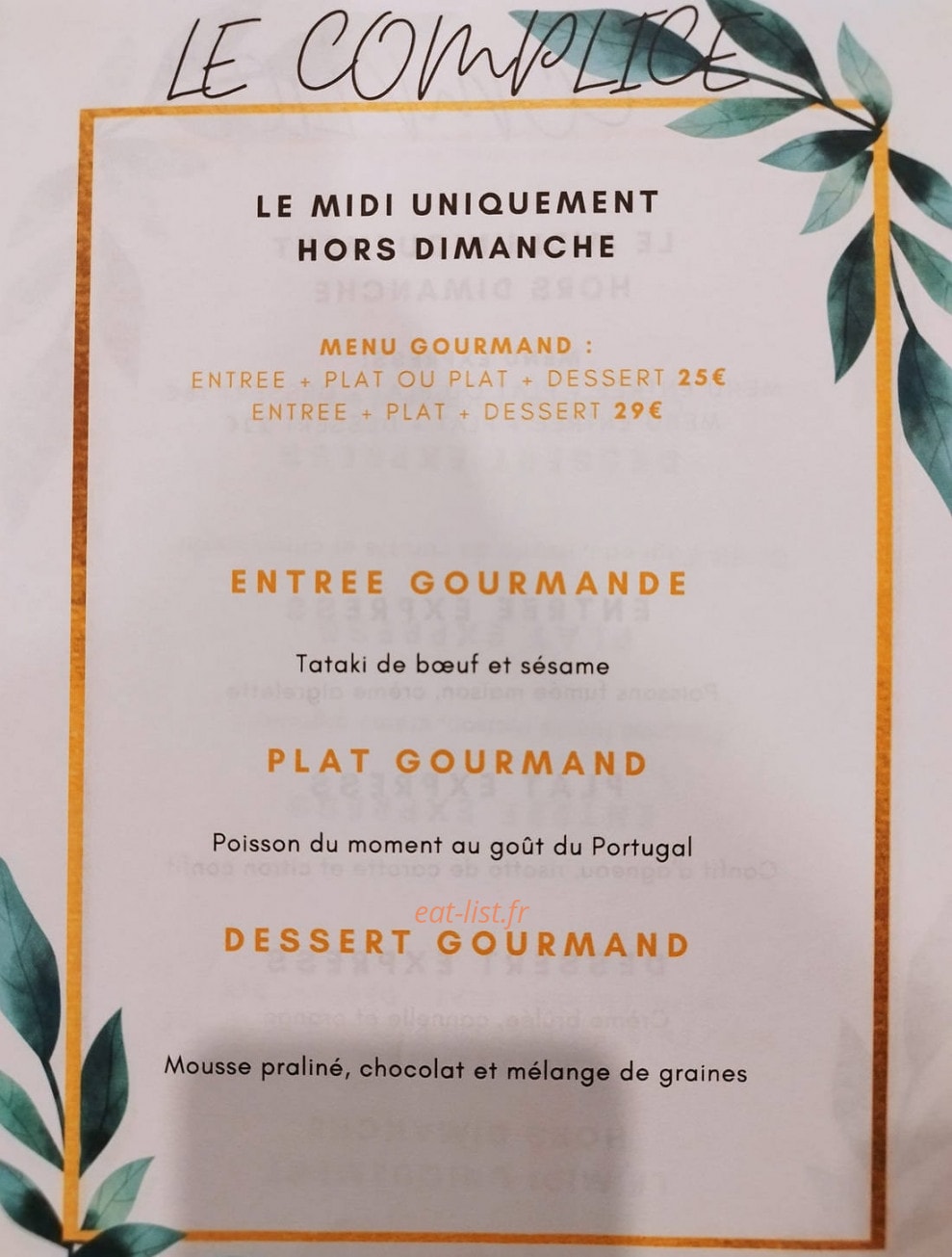 Le Complice — carte page 2