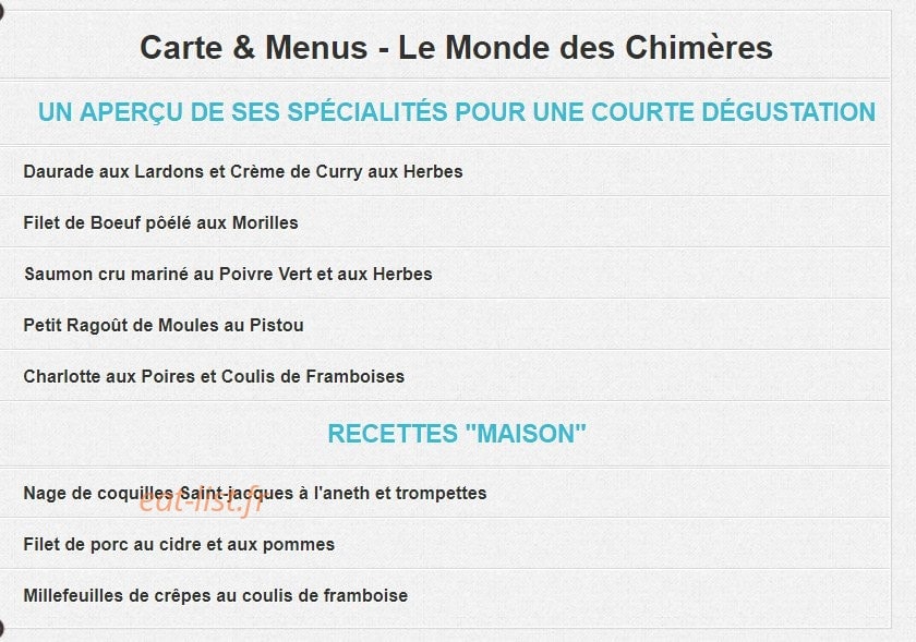 Le Monde Des Chimères — carte page 1