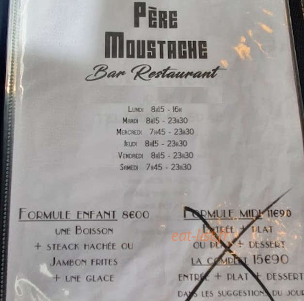 Le Pere Moustache — carte page 1