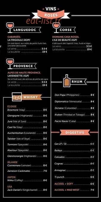 Le QG Rooftop Bar — carte page 3