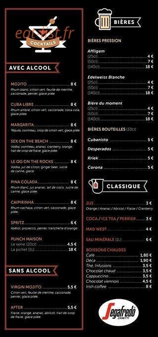 Le QG Rooftop Bar — carte page 5