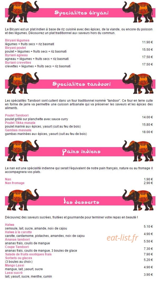 Le Tandoori — carte page 2