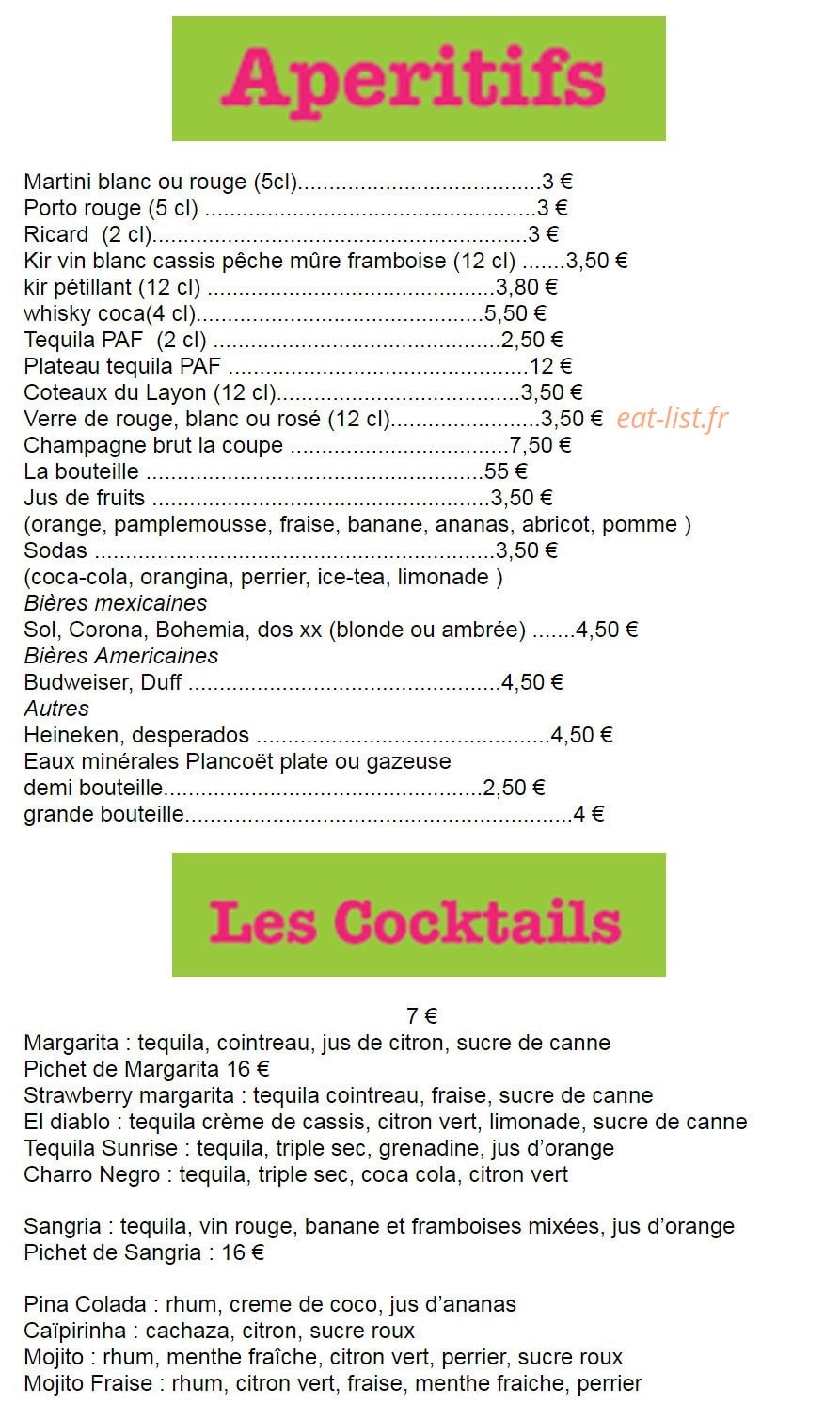 Le Tijuana — carte page 3