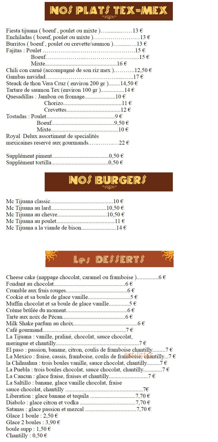 Le Tijuana — carte page 2