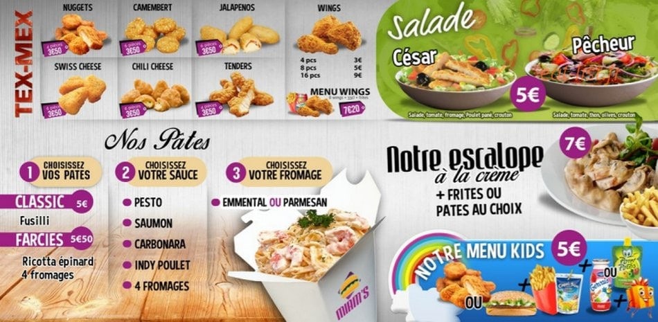 Miam's Day 'n' Night — carte page 1