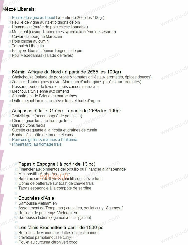 Pastilla tempura — carte page 1