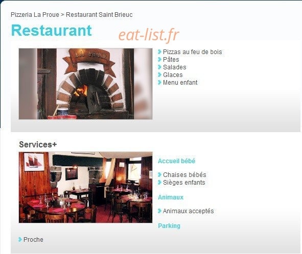 Pizzeria La Proue — carte page 1