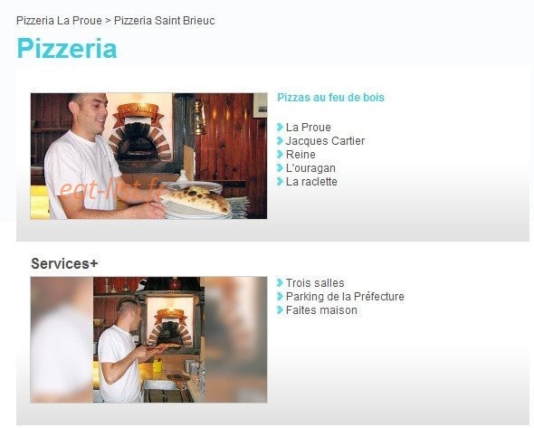 Pizzeria La Proue — carte page 2