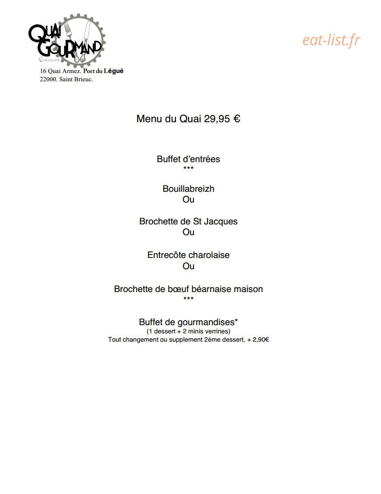 Quai Gourmand — carte page 3