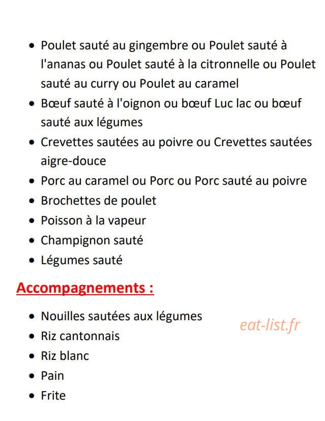 Restaurant Vietnamien — carte page 4