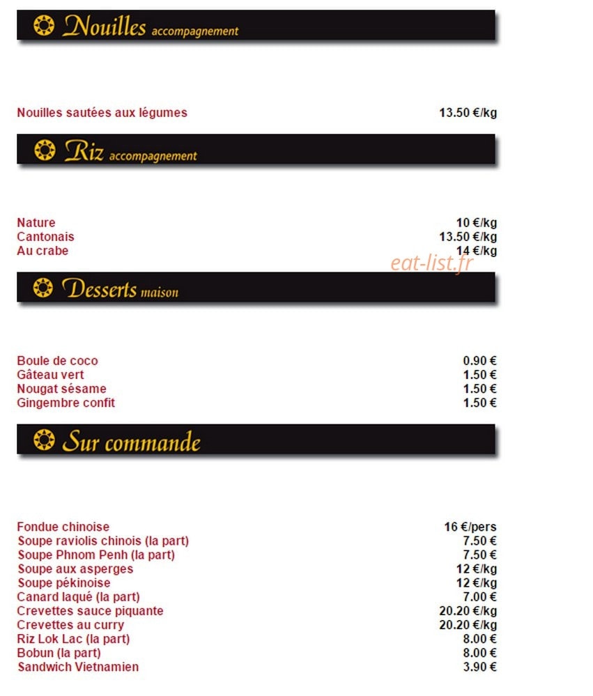 Saveurs D'asie — carte page 2