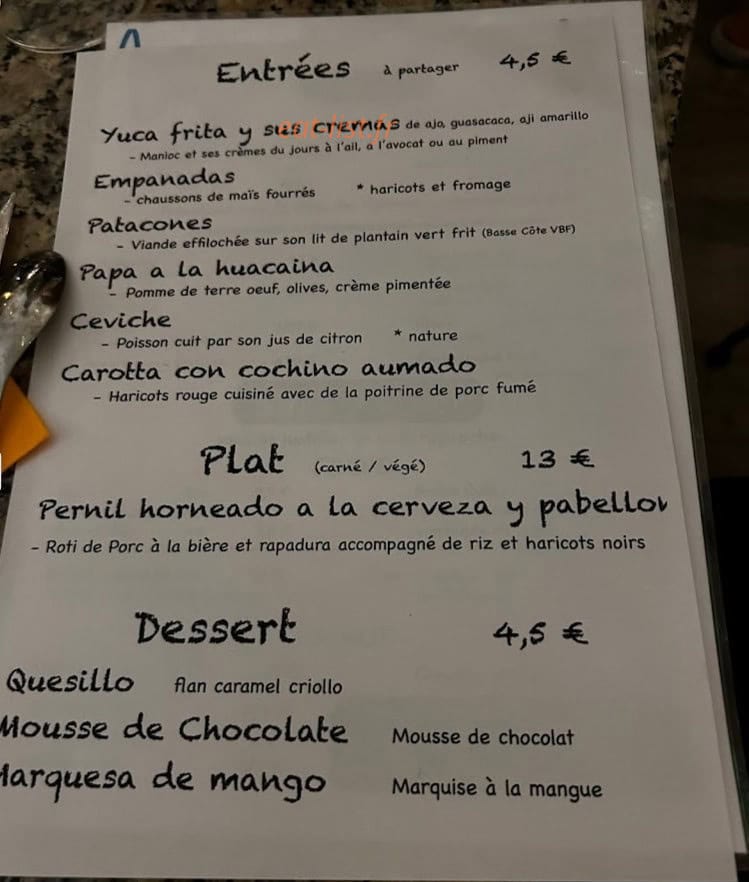 Argile et Vin — carte page 1