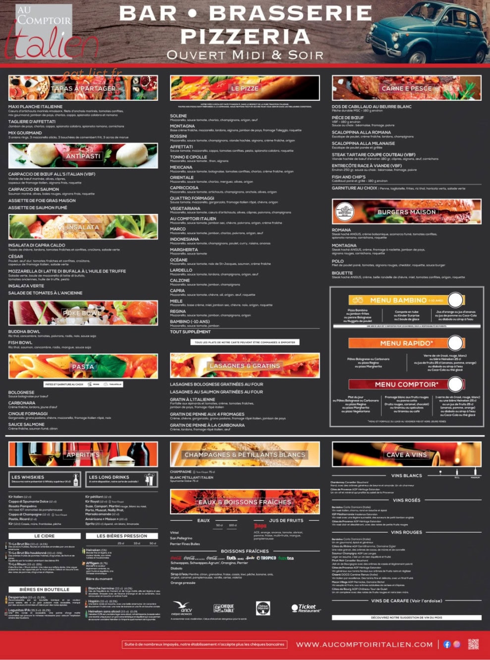 Au Comptoir italien — carte page 1