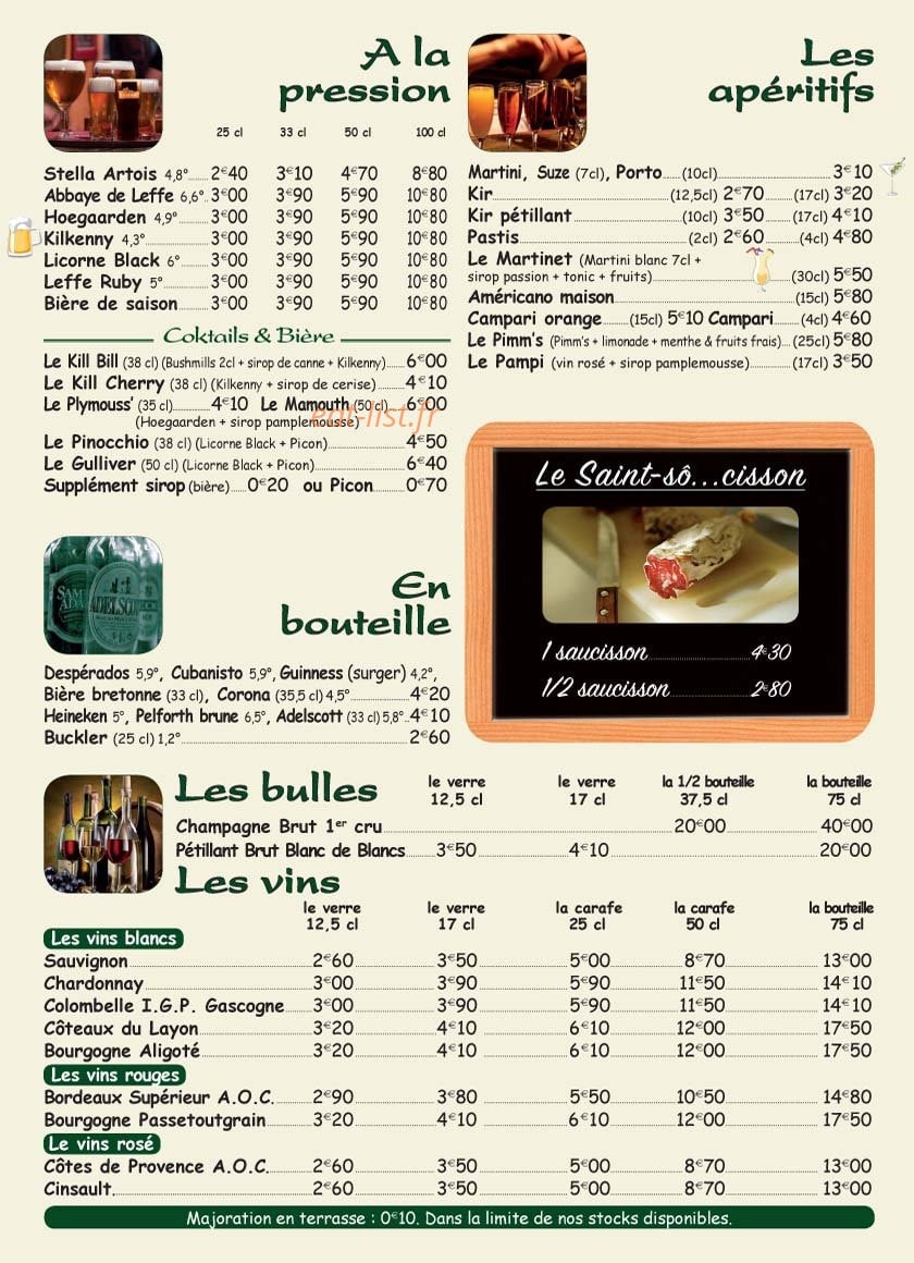 Au Vieux Saint Sauveur — carte page 2