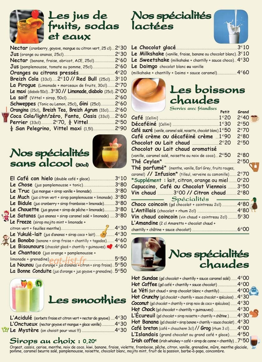 Au Vieux Saint Sauveur — carte page 1
