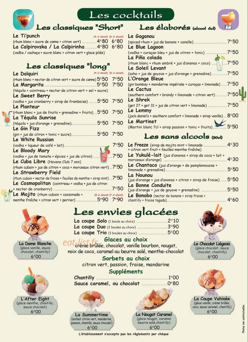 Au Vieux Saint Sauveur — carte page 5