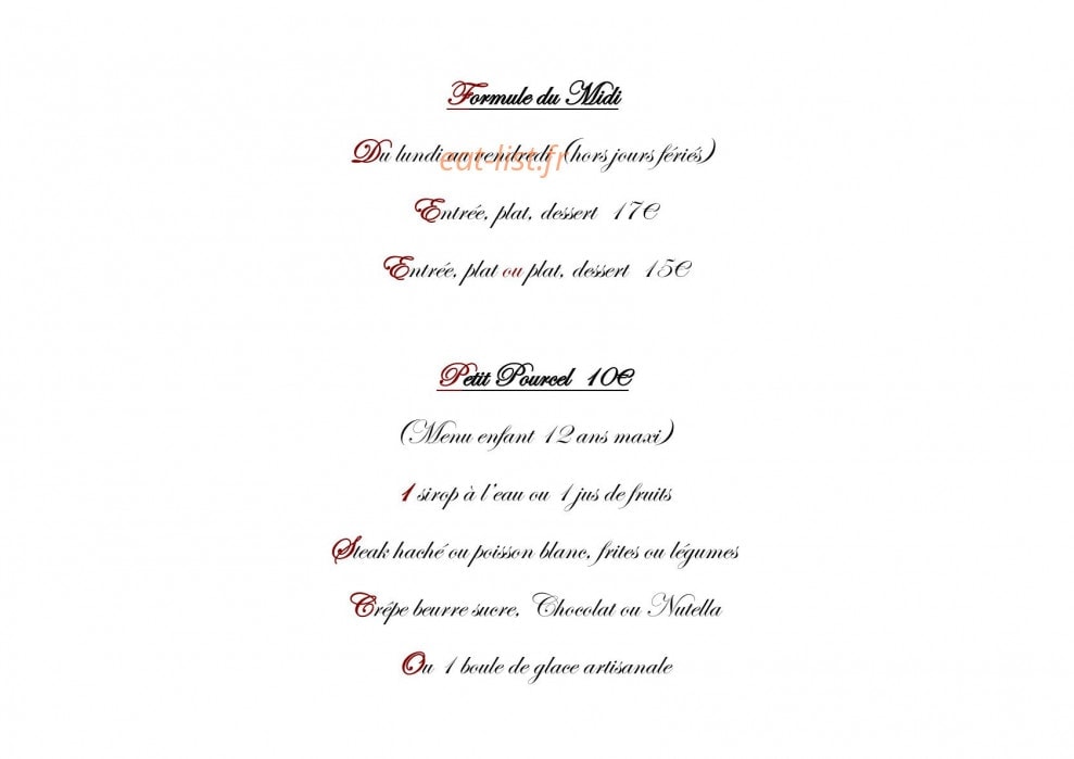 Chez La Mère Pourcel — carte page 3