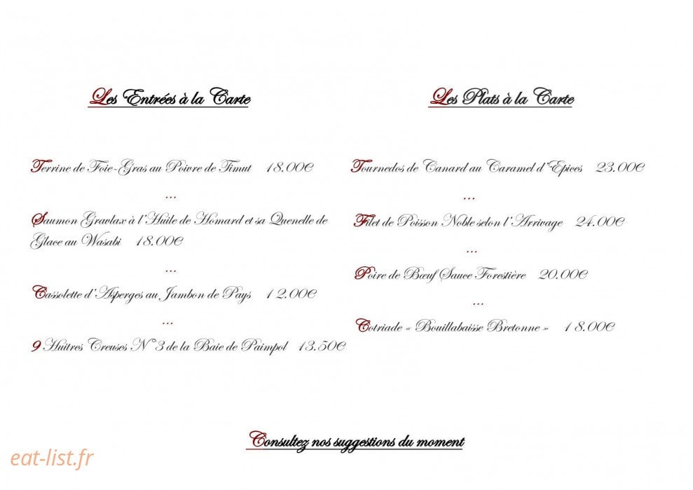 Chez La Mère Pourcel — carte page 4