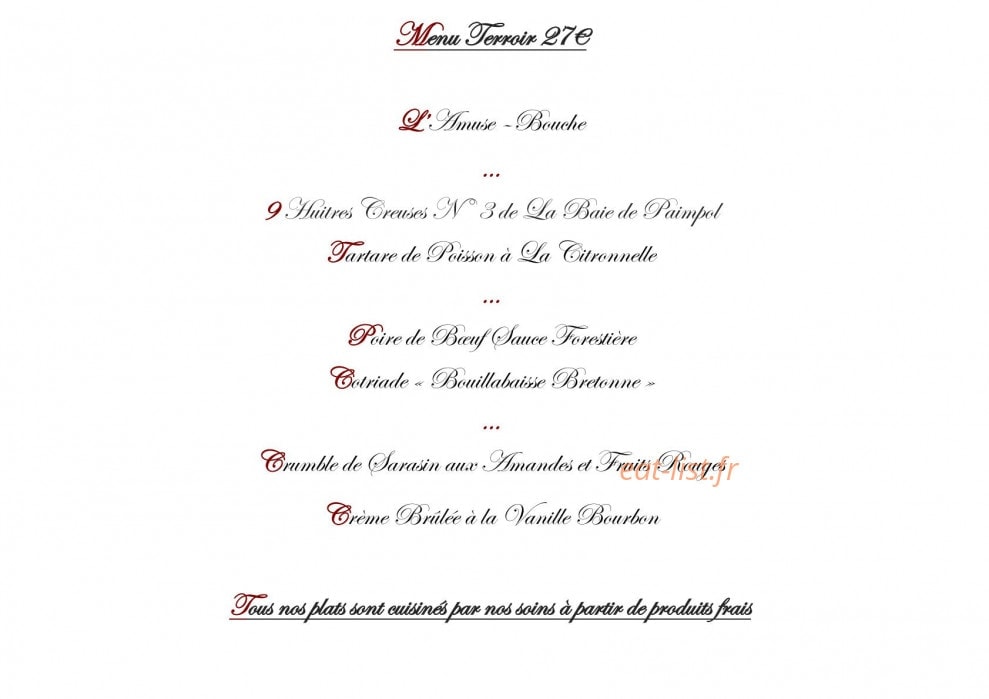 Chez La Mère Pourcel — carte page 2