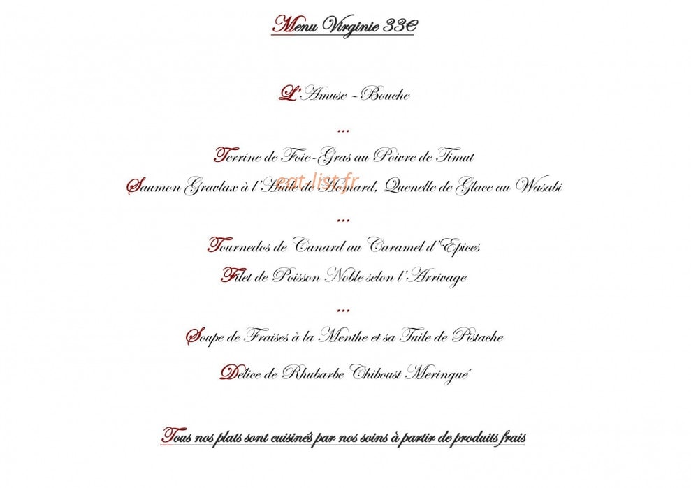 Chez La Mère Pourcel — carte page 1