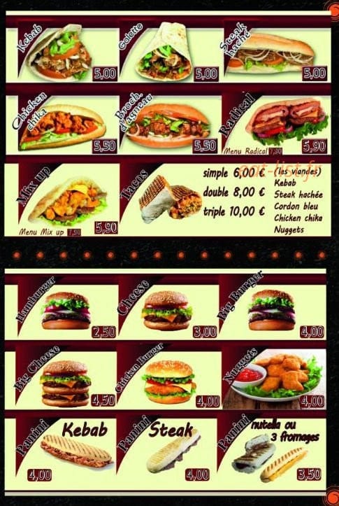 Cob'And food — carte page 3
