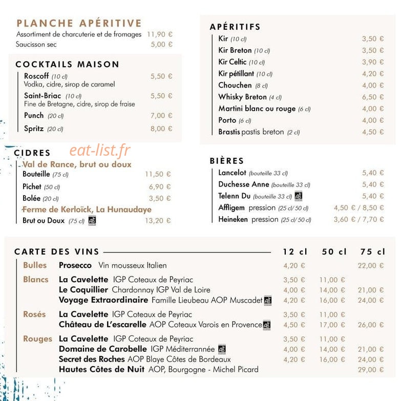 Crêperie Luun — carte page 3