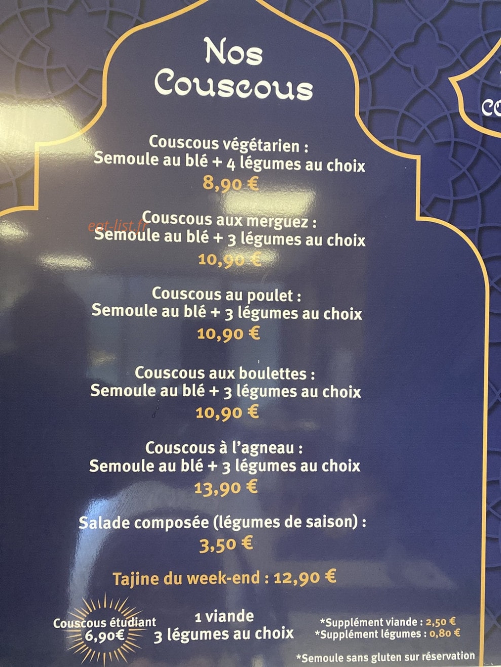 Délice couscous — carte page 1
