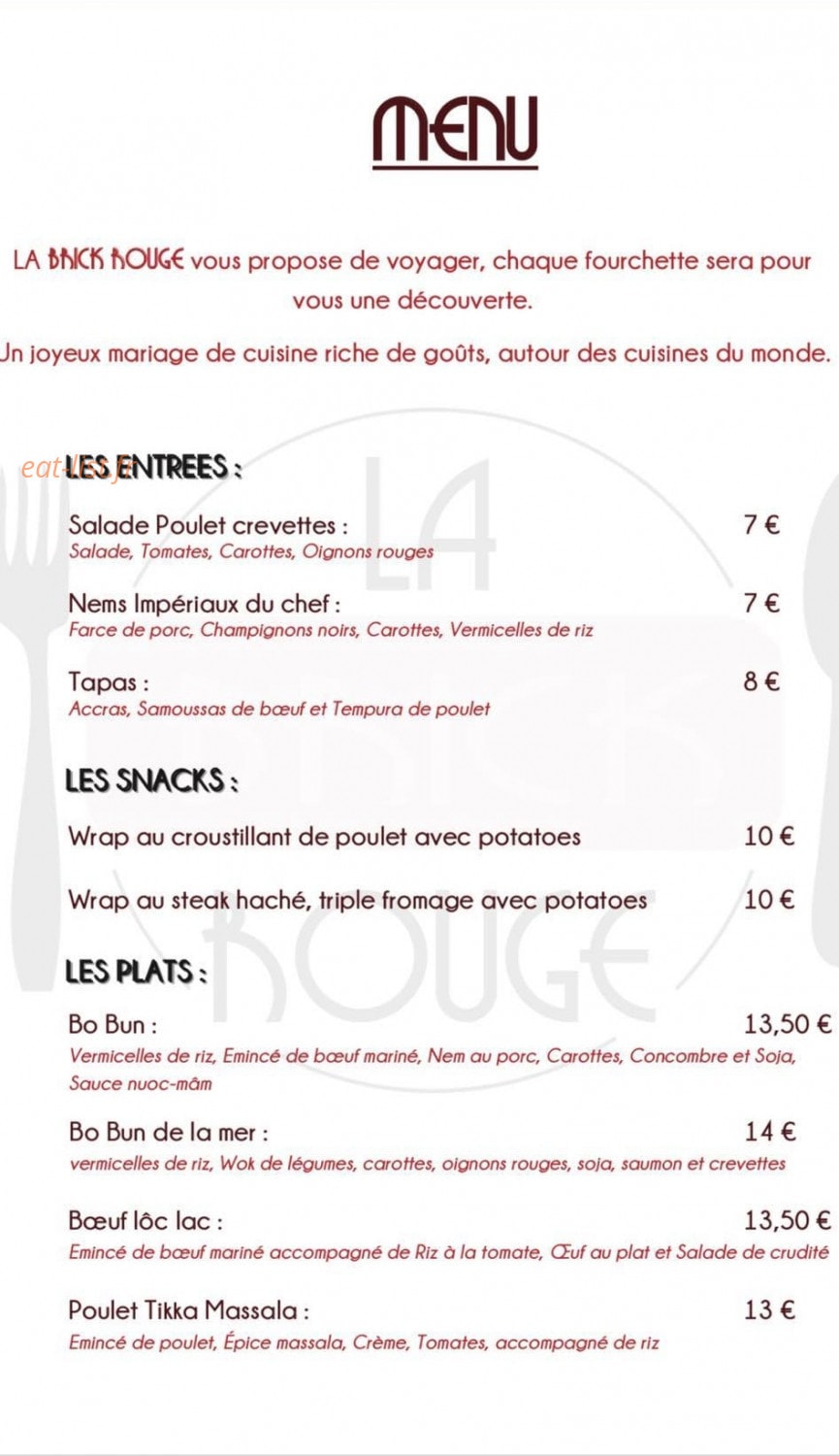 La Brick Rouge — carte page 1