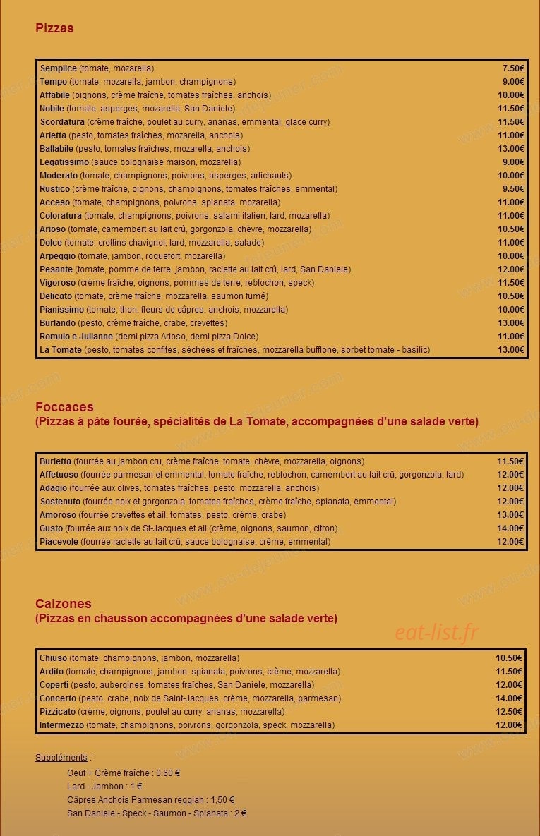 La tomate — carte page 1