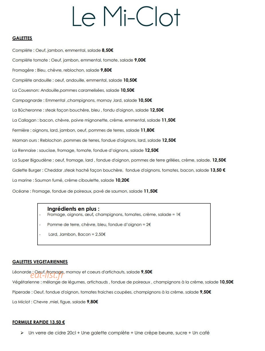 Le Mi-clot — carte page 1